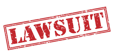 lawsuit red stamp on white background