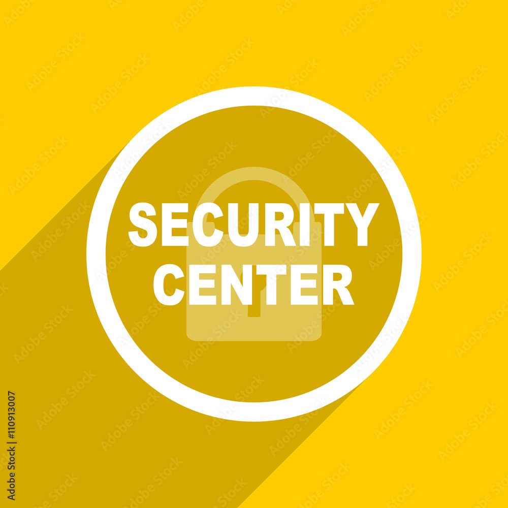 Poster yellow flat design security center modern web icon for mobile app and internet
