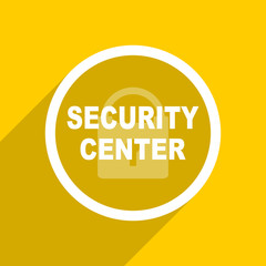yellow flat design security center modern web icon for mobile app and internet