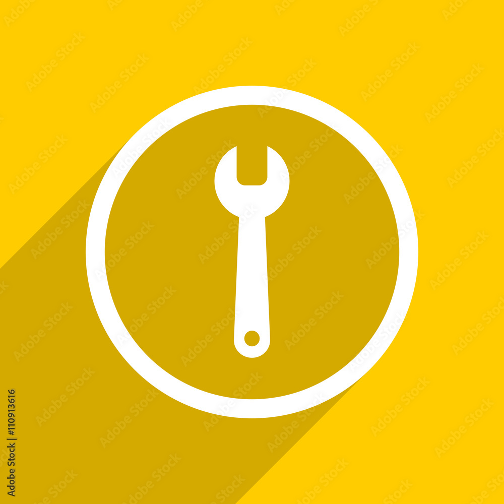 Poster yellow flat design tool modern web icon for mobile app and internet