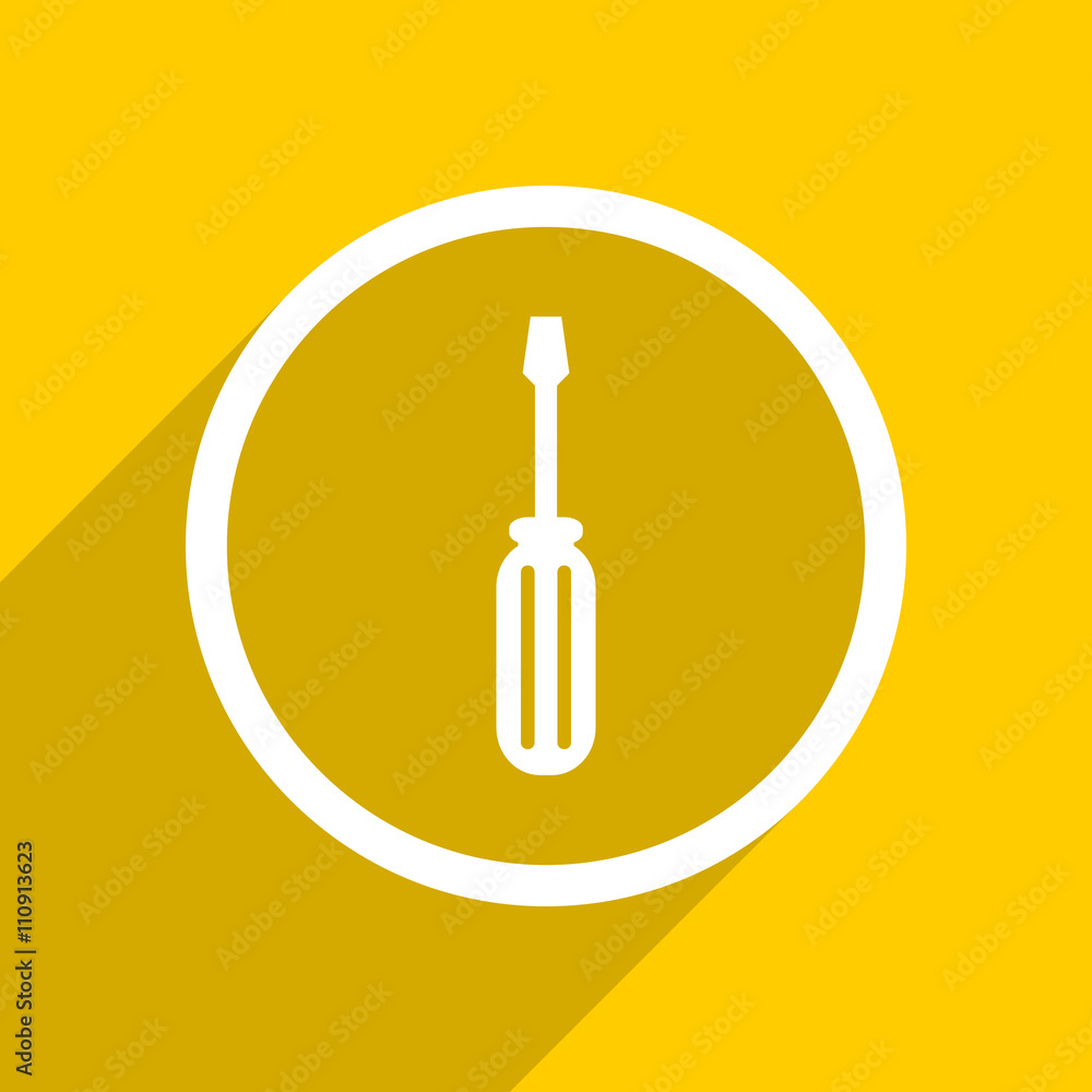Poster yellow flat design tool modern web icon for mobile app and internet