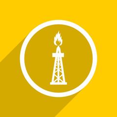 yellow flat design gas modern web icon for mobile app and internet