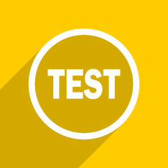 yellow flat design test modern web icon for mobile app and internet