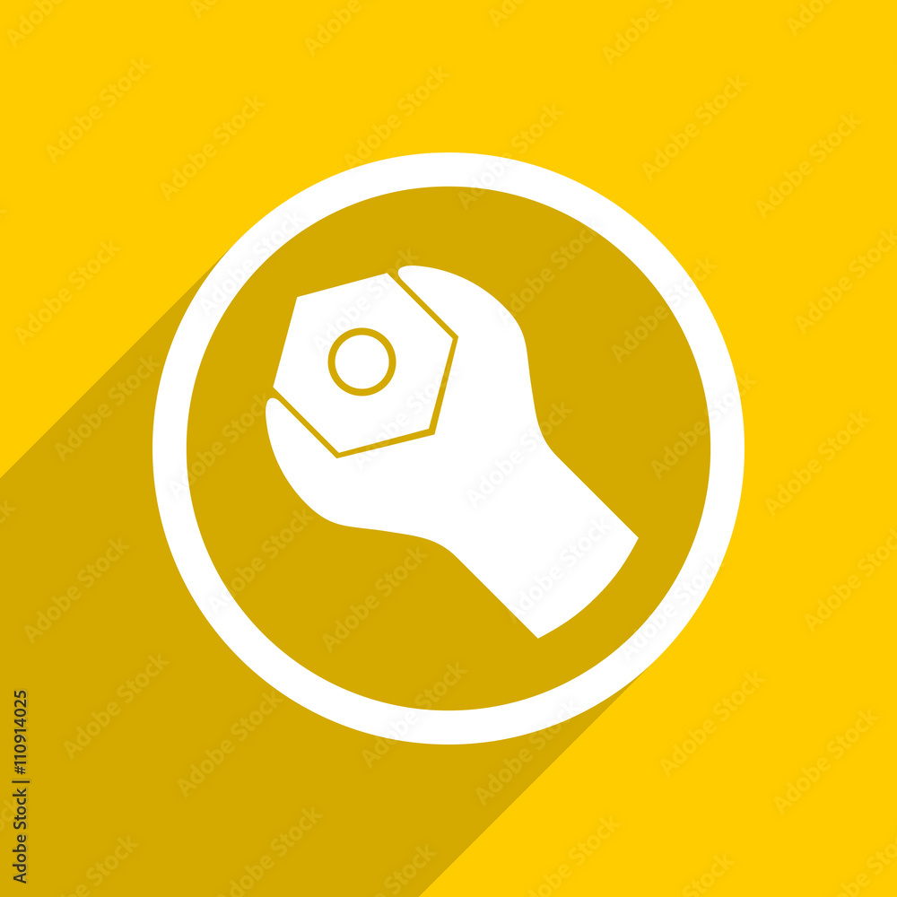 Poster yellow flat design tool modern web icon for mobile app and internet