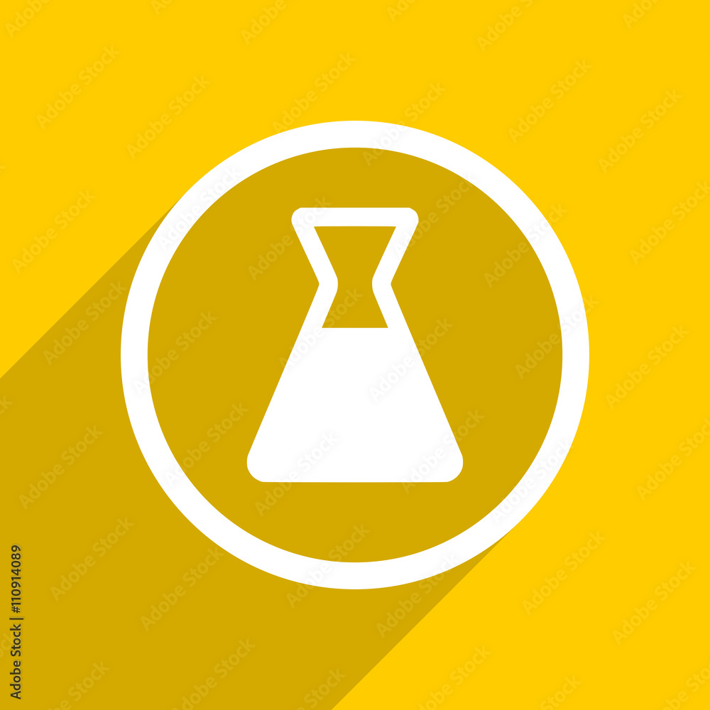 Poster yellow flat design laboratory modern web icon for mobile app and internet