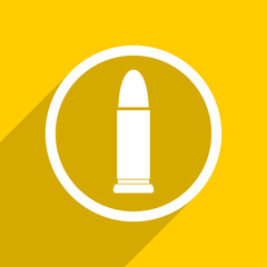 yellow flat design ammunition modern web icon for mobile app and internet