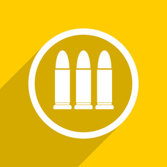 yellow flat design ammunition modern web icon for mobile app and internet