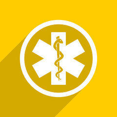 yellow flat design emergency modern web icon for mobile app and internet