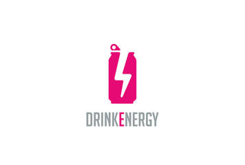 Energy drink Logo design vector template Negative space style...Energetic Logotype concept icon
