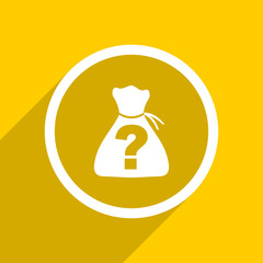 yellow flat design riddle modern web icon for mobile app and internet
