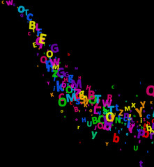 Background with letters.