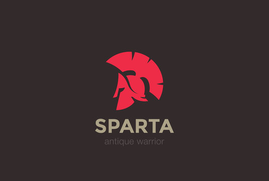 Sparta Warrior Helmet antique Logo design vector template...Spartan ancient Logotype concept icon.