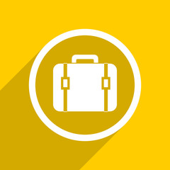 yellow flat design bag modern web icon for mobile app and internet