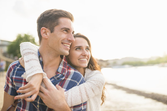 Young couple hugging