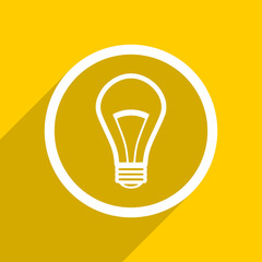 yellow flat design bulb modern web icon for mobile app and internet