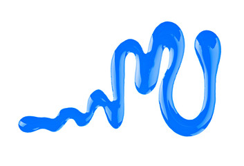 Blue nail polish, drops sample on white