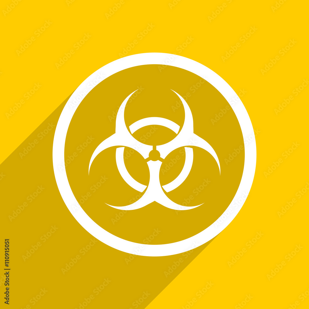 Aufkleber yellow flat design biohazard modern web icon for mobile app and internet