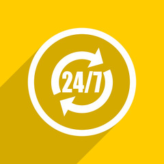 yellow flat design service modern web icon for mobile app and internet