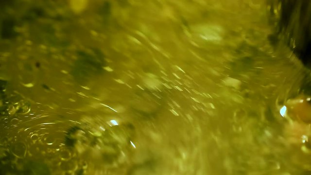Freshly made soup. Top view close up.