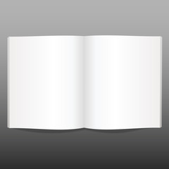 Isolated blank magazine, album or book mockup on gray background