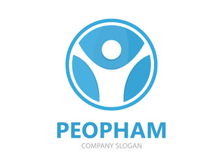 Obraz premium Vector man logo. Man logo design. People logo element template design. Human logo or icon. 