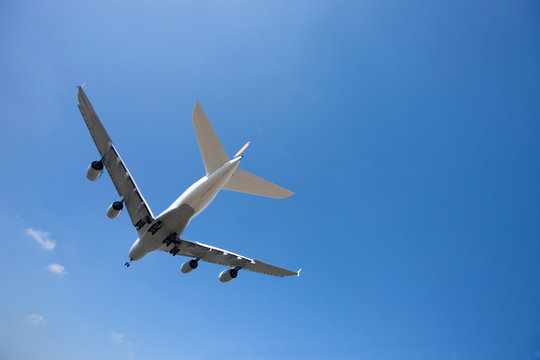 Airbus A380 flying in sky