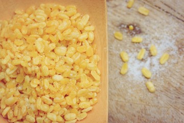 soybean seeds with salt