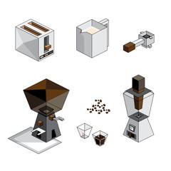 isometric coffee set D