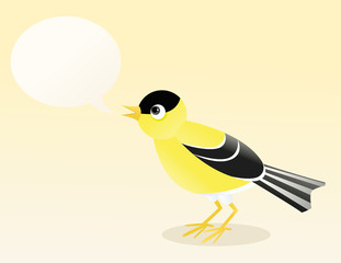 Goldfinch with speech bubble