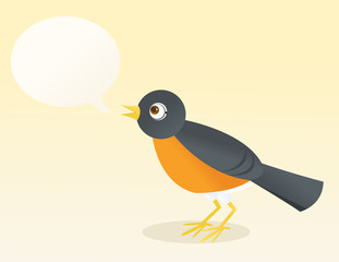 Robin with speech bubble