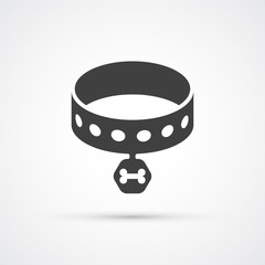 Dog collar flat trendy icon. Vector