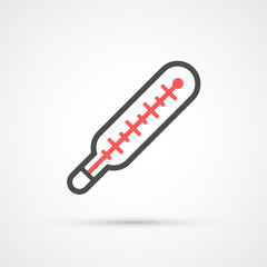 Fototapeta premium Medical thermometer flat icon. Vector