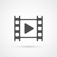 Movie film play icon. Vector