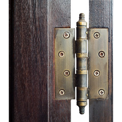 Naklejka premium Door hinges with Wood