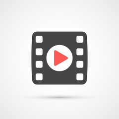 Film or Media Icon with play. Vector