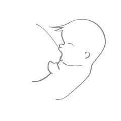 breast feeding for baby line drawing