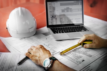 Engineer Architect Construction Site Planning Concept