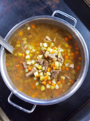 Meat soup pot