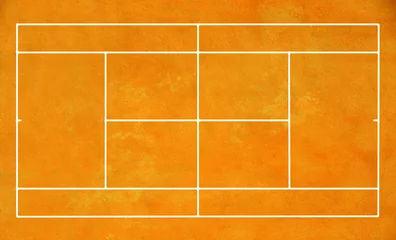 Zelfklevend Fotobehang clay tennis court © antpkr