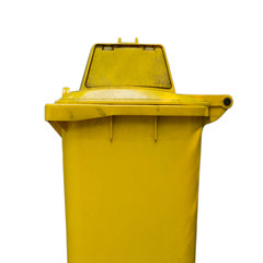 yellow recycle bin isolate