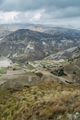 Fototapeta na wymiar Landscape around Quilotoa crater, Ecuador. Valley of Toachi river.