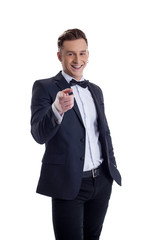 Stylish businessman happy smiling at camera