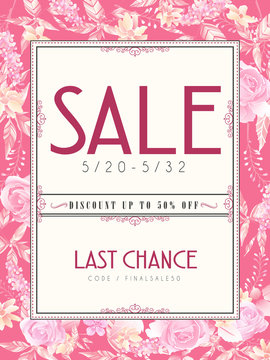 Romantic Pink Sale Poster Design