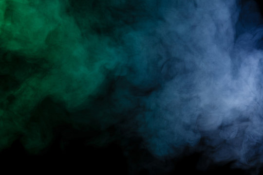 Abstract blue-green smoke hookah.