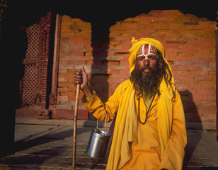 Portrait of Indian holy man, Kathmandu, Nepal