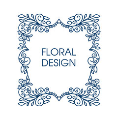 Floral vector frame with copy space for text
