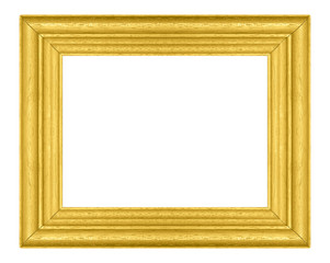 Wooden picture frame isolated on white background