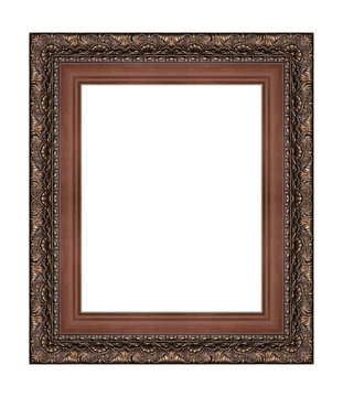 Vintage picture frame isolated on white background