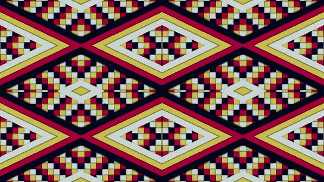 Kaleidoscopic Shapes Stripes and Squares Colorful Seamless Looping Background