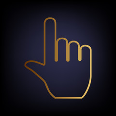 Hand sign. Golden style icon